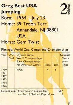 1995 Collect-A-Card Equestrian #8 Greg Best / Gem Twist Back